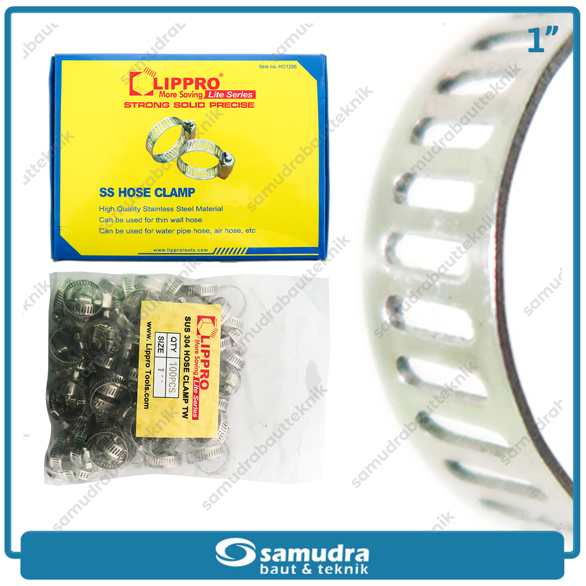 LIPPRO Klem Selang 1" Inch Ss Hose Clamp Taiwan - Isi 100 Pcs