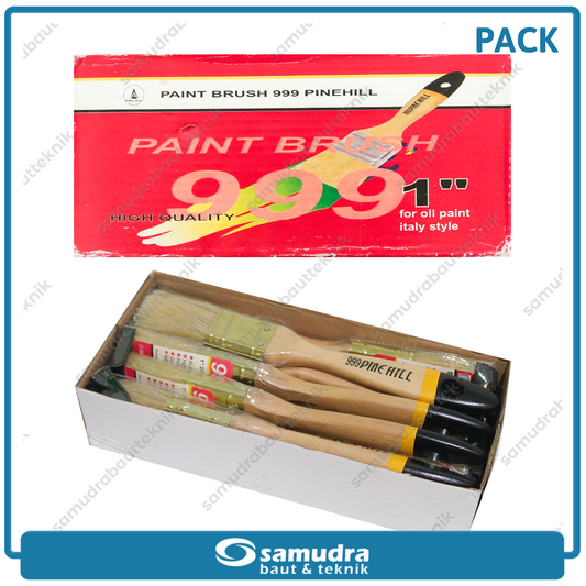 PINEHILL PH-999 1 pak isi 12 pcs Kuas Cat Putih 1"