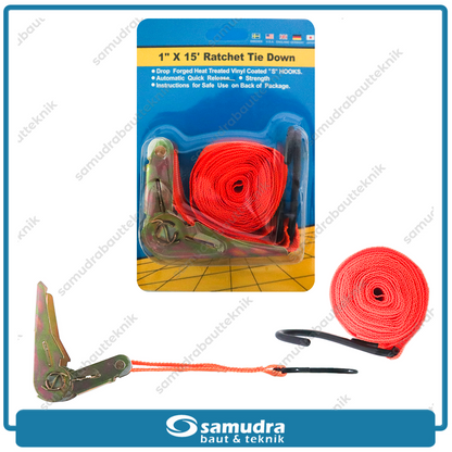 JHT JHT-ER-RTD-15-1-5 Ratchet Tie Down 1" x 5 meter