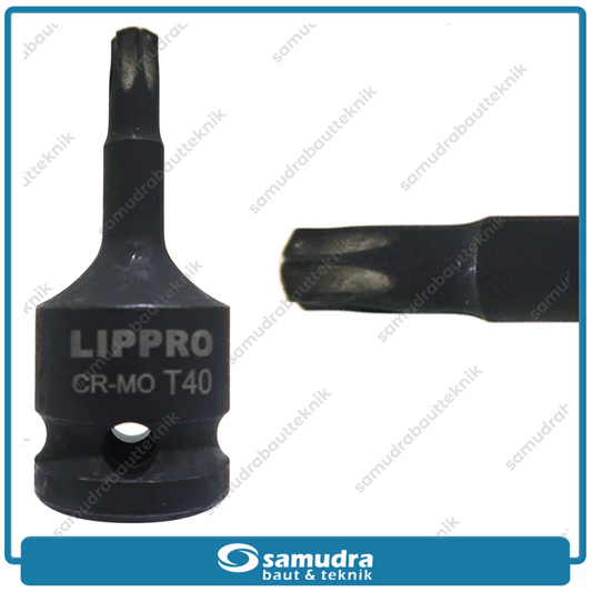 LIPPRO 5410TTX-40 Mata Sok Impact Bintang 1/2" T40 Pendek