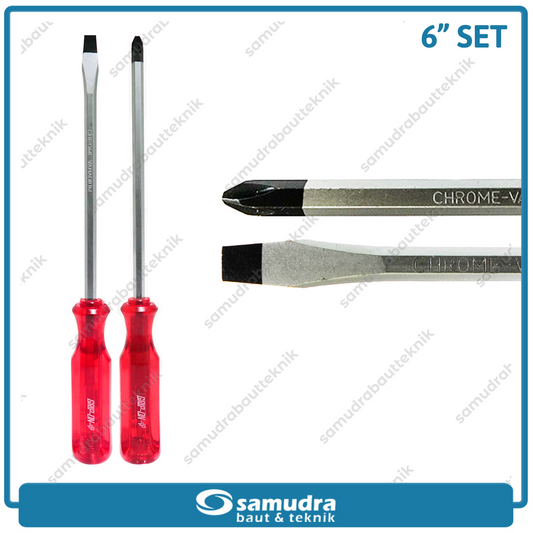PAKET GRIP ON Obeng Tembus 6" Plus Minus