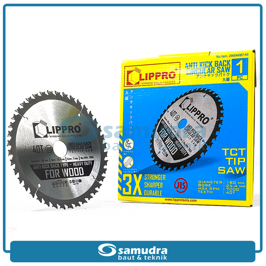 LIPPRO 2908AKB7-40 Mata Potong Kayu 7"x40T Tanduk / AKB Circular Saw Blade