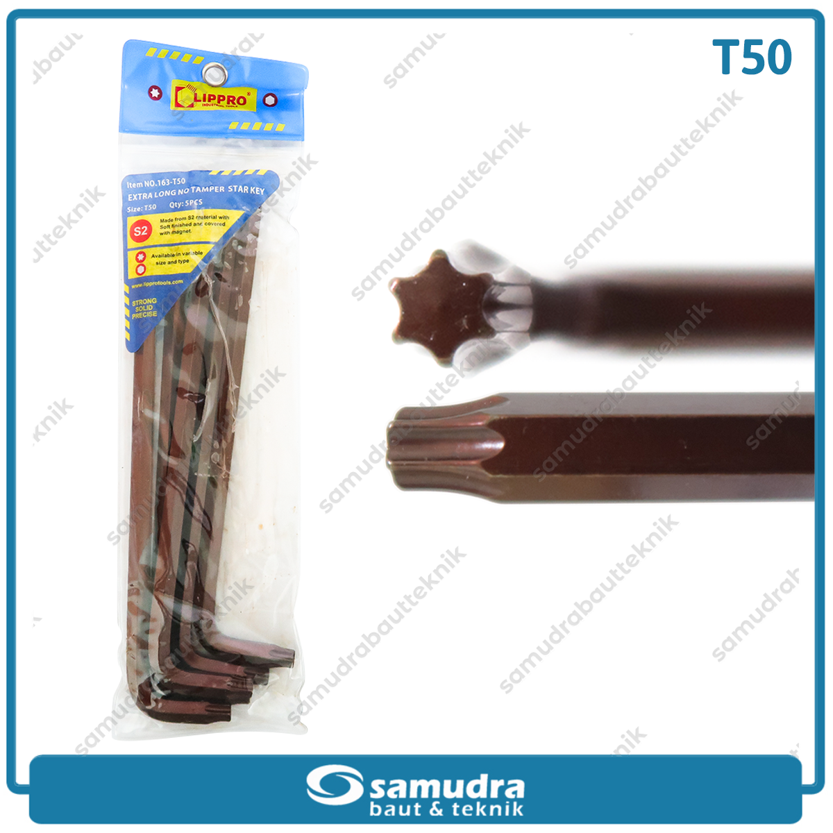 LIPPRO 163-T50 Kunci L Panjang Extra Long Bintang T50