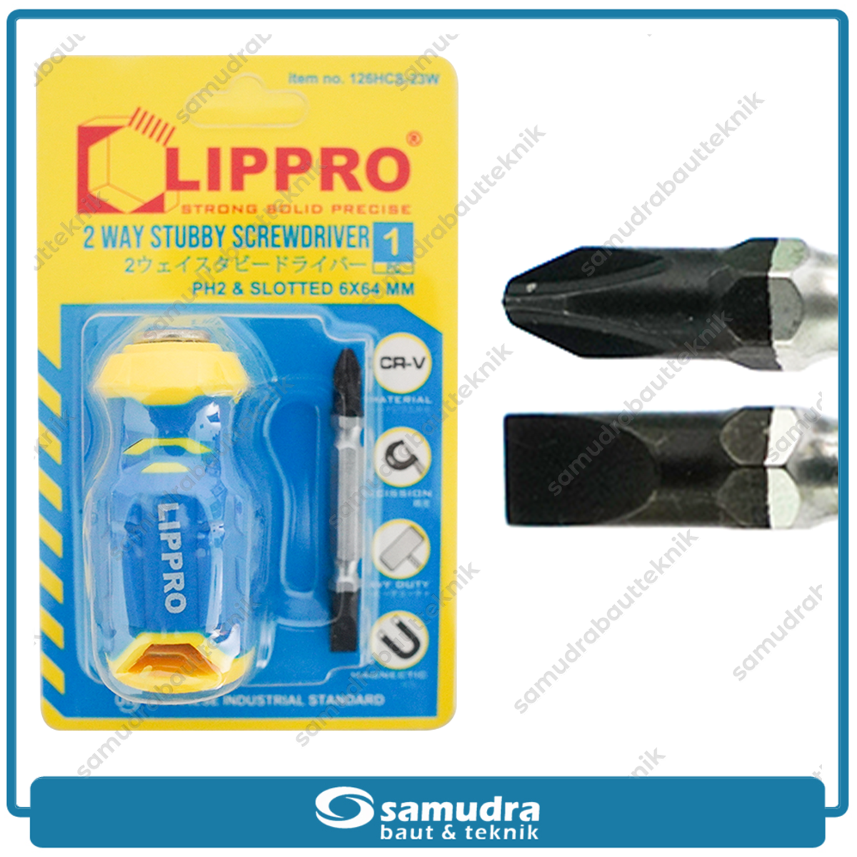LIPPRO 126HCS-23W Obeng Cebol 2 Way PH2 SL6 x 64 mm