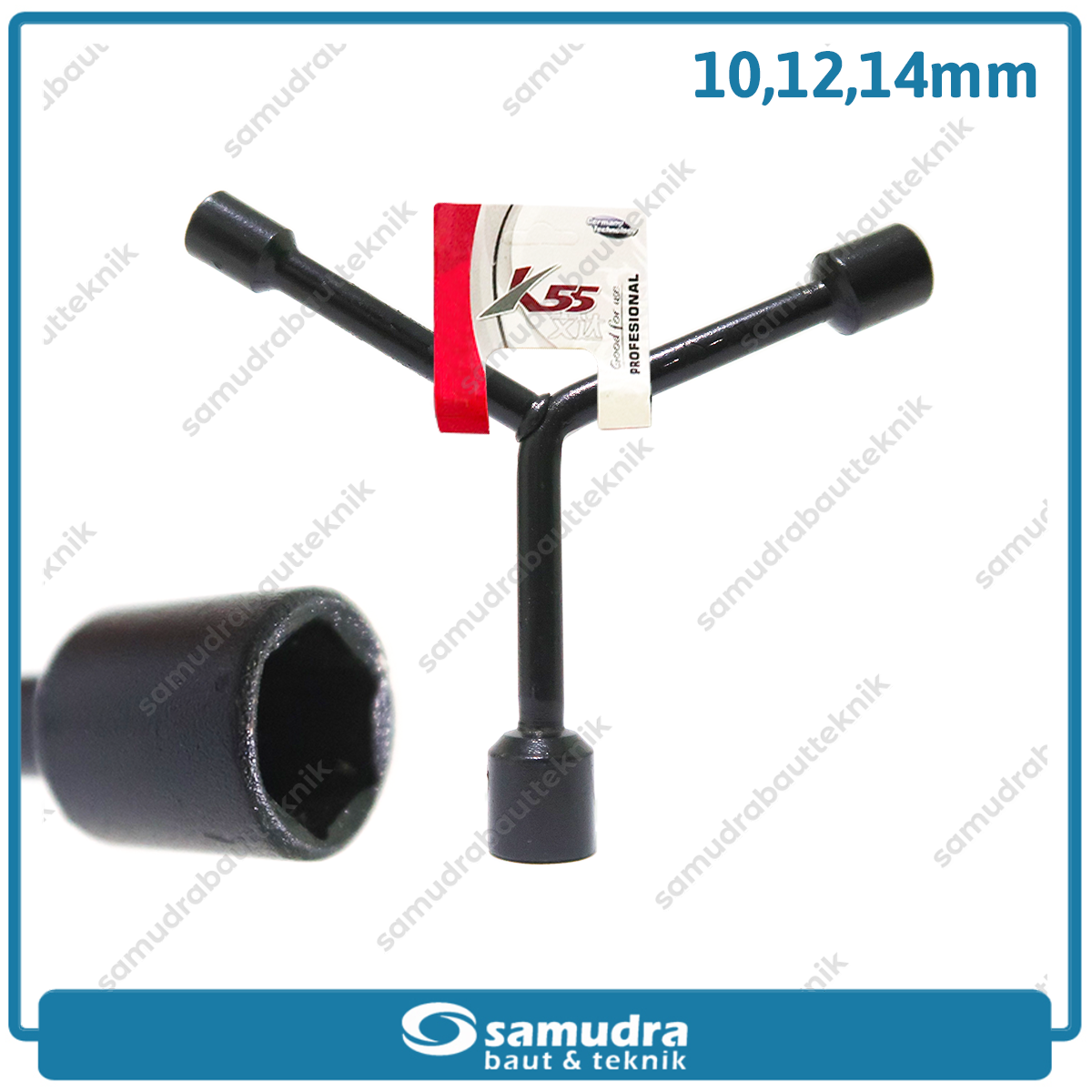 K55 K55-ER-YHS-101214 Kunci Sok Y Pendek 10-12-14 mm