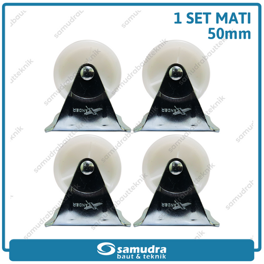 XANDER 4 pcs Roda PP Nylon Mati 50 mm Caster 2" Lemari Etalase Troli