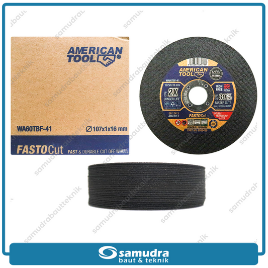 AMERICANTOOL 8959436-B 1 Pak 50 pcs FASTOCUT BLACK Mata Gerinda Potong Besi 4" Hitam