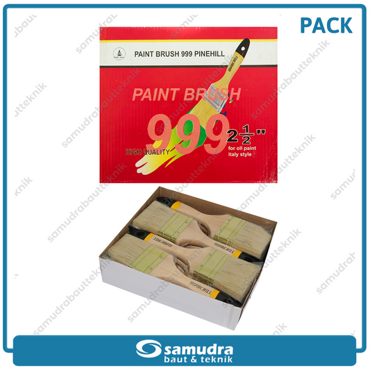 PINEHILL PH-999 1 pak isi 12 pcs Kuas Cat Putih 2-1/2"
