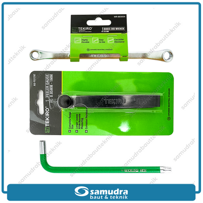 [PAKET] 3 Set TEKIRO HK-AW1230 Kunci L Stel Klep T40 + AU-FG1292 Feeler Gauge + WR-BE0054 Kunci Ring 8x9 mm