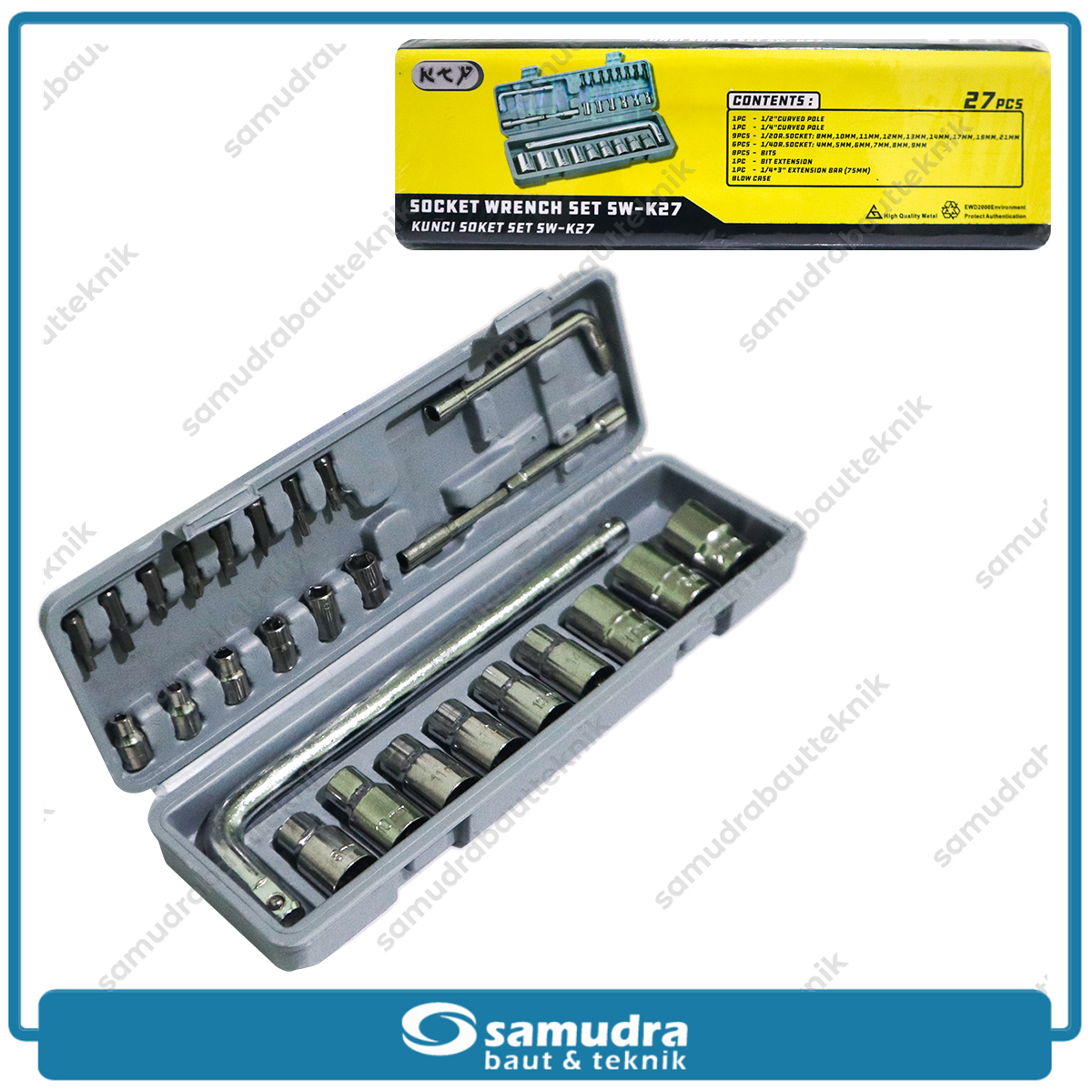 KTP Kunci Sok Set 27 pcs Box Plastik