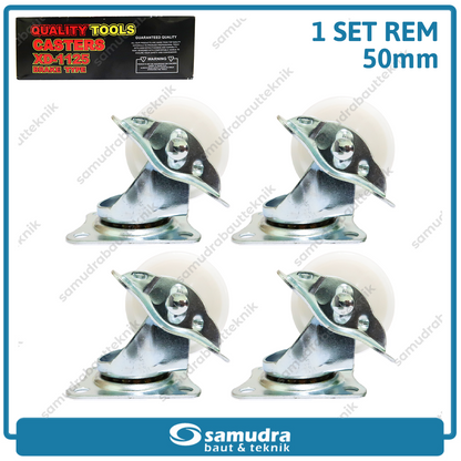 XANDER 4 pcs Roda PP Nylon Rem 50 mm Caster 2" Lemari Etalase Troli