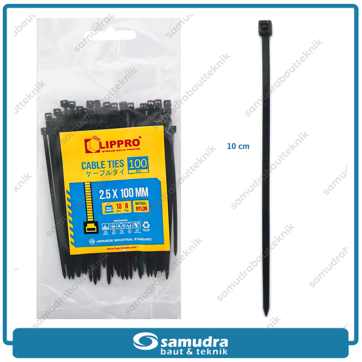 LIPPRO Kabel Ties 2.5x100 mm Hitam