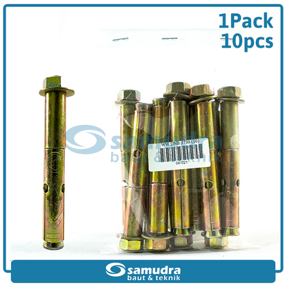 WOWO 3730 10 Pcs Dinabolt 10 X 77 Baut Beton Tembok Dynabolt M10 Skrup