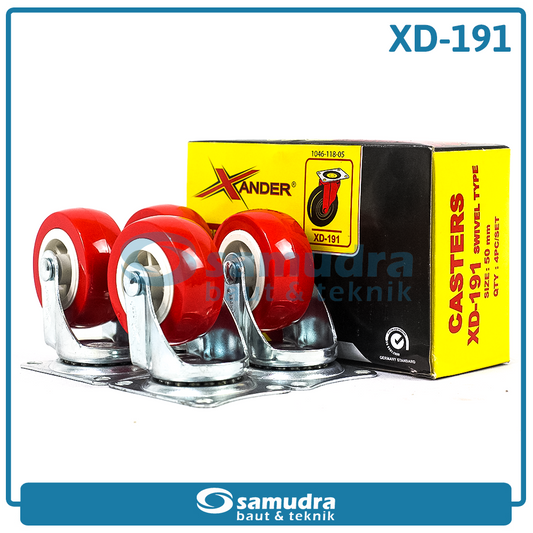 XANDER 4 Pcs Roda Troli Hidup 50 Mm Pvc Caster Lemari Etalase Trolley