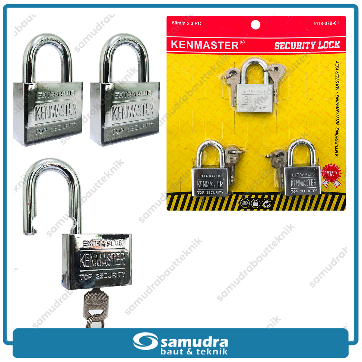 KENMASTER MK503 Gembok 50 mm Short Master Key Set 3 pcs GMBG-031