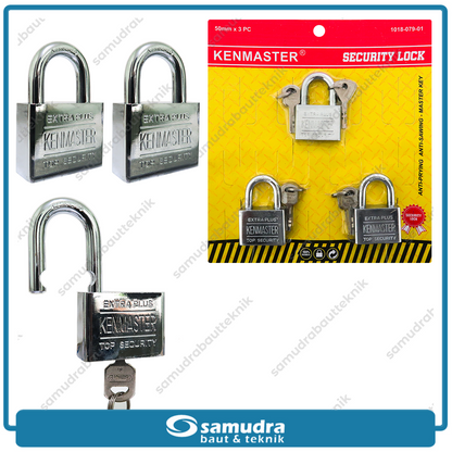 KENMASTER MK503 Gembok 50 mm Short Master Key Set 3 pcs GMBG-031