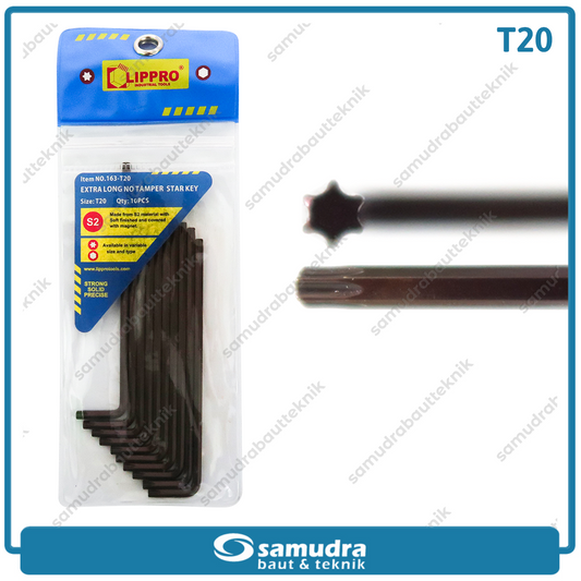 LIPPRO 163-T20 Kunci L Panjang Extra Long Bintang T20
