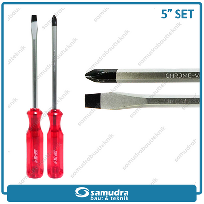 PAKET GRIP ON Obeng Tembus 5" Plus Minus