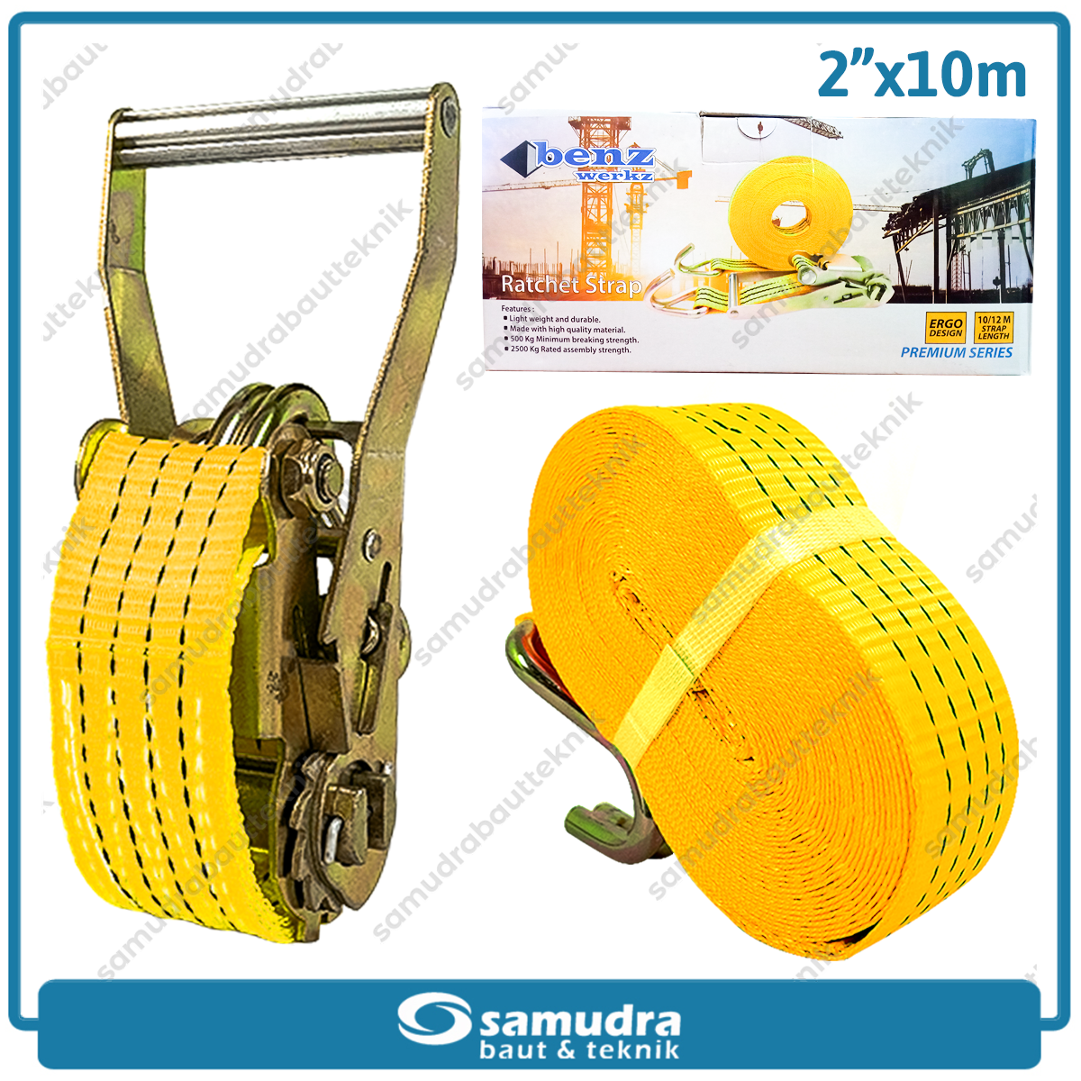 BENZ RTD0101 Ratchet Tie Down 2" x 10 meter Heavy Duty