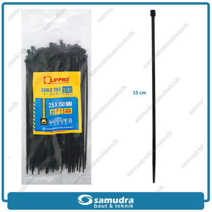 LIPPRO Kabel Ties 2.5x150 mm Hitam