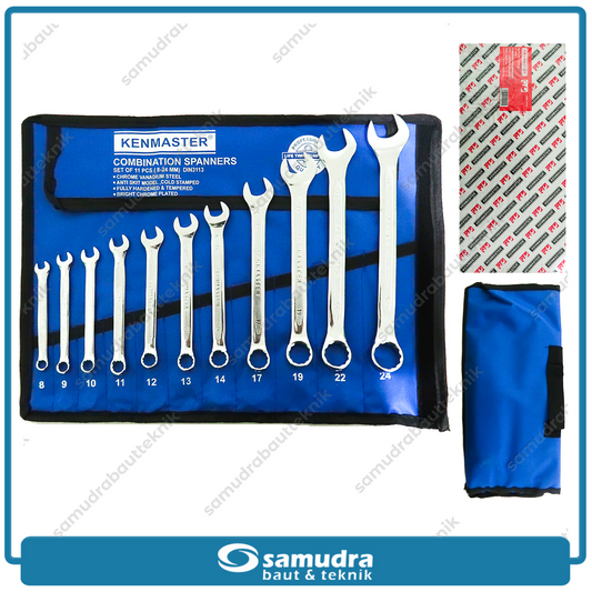 KENMASTER KCRP-198 Kunci Ring Pas Set 11 pcs (8-24 mm) CRV