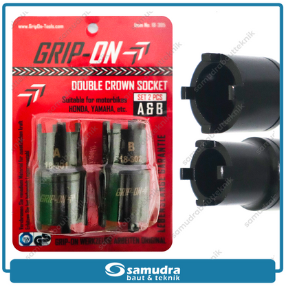 GRIPON 18-305 Kunci Mahkota Tipe Set 2 pcs A&B / Double Crown Socket