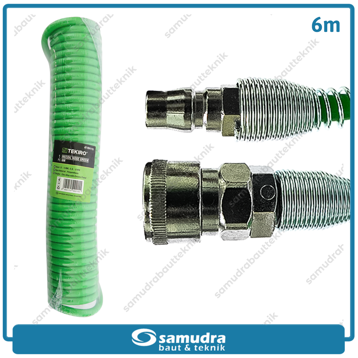 TEKIRO AT-RH1115 Selang Spiral 6 meter / Selang Recoil Hijau