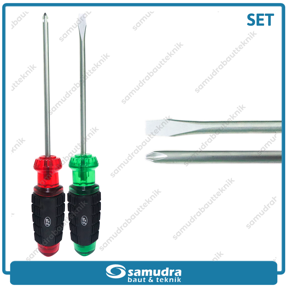 [PAKET] 2 Set Obeng Gg. Karet C. Grip "ATS" ACG1 6" (+) (-)