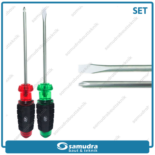 [PAKET] 2 Set Obeng Gg. Karet C. Grip "ATS" ACG1 6" (+) (-)
