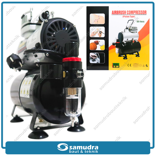 MOLLAR MACP189 Mesin Kompresor Airbrush Oilless 1/4 HP 3 Liter