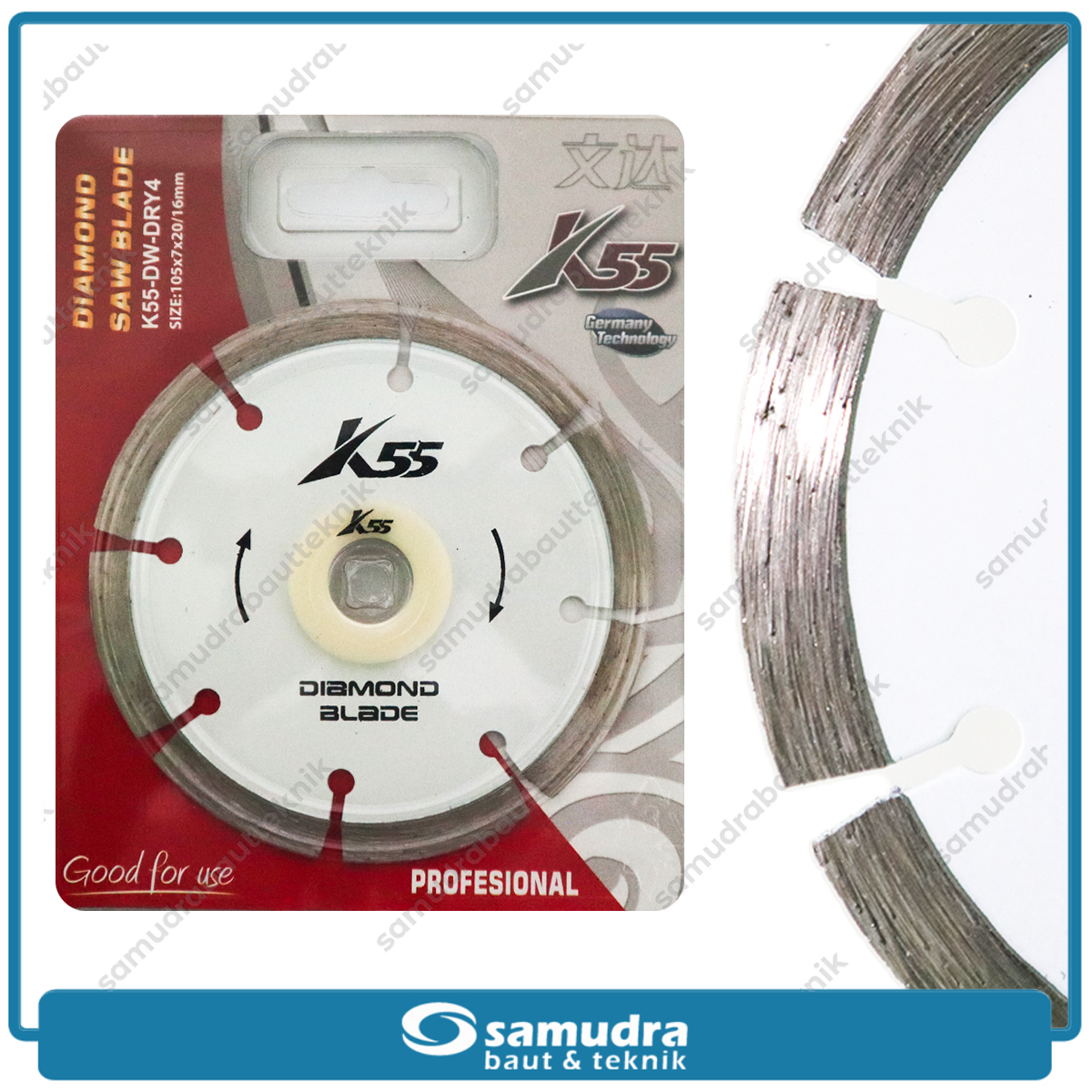 K55 K55-DW-DRY4 Mata Potong Keramik White Kering 4" / Diamond Blade Dry