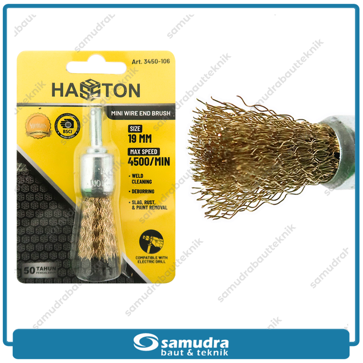 HASSTON 3450-106 Sikat Baja Gerinda 19 mm