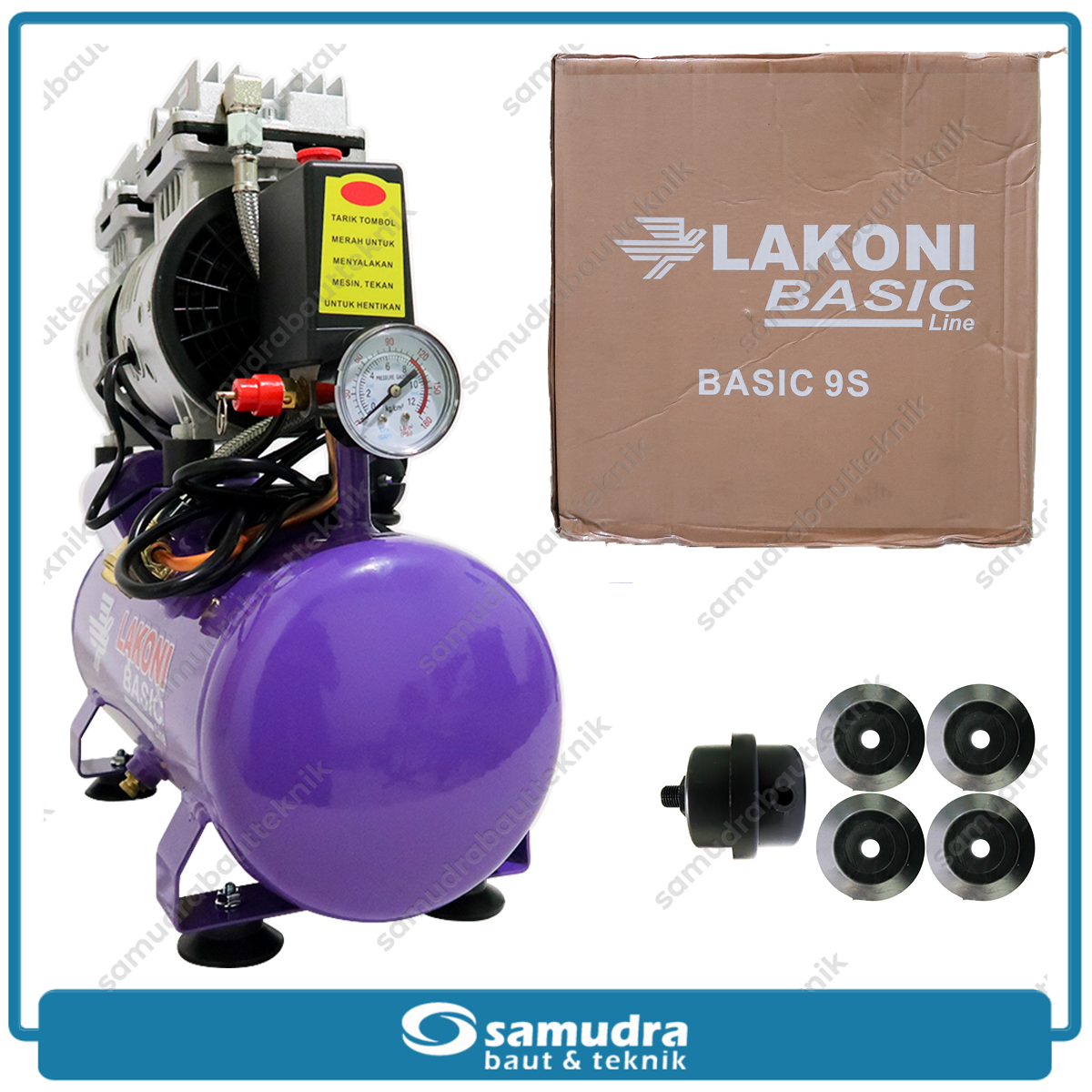 LAKONI BASIC-9S Mesin Kompresor Listrik Oilless 3/4 HP 8 Liter