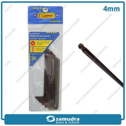 LIPPRO 168-4.0 Kunci L Panjang Extra Long Ballpoint 4 mm