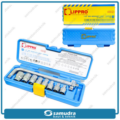 LIPPRO 3316MB Kunci Sok Set 10 pcs 6PT 8-24 mm Box Plastik