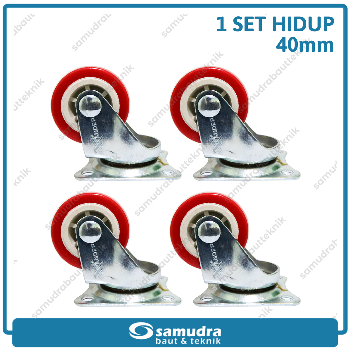 XANDER 4 pcs Roda Troli Hidup 40 mm PVC Caster Lemari Etalase Trolley