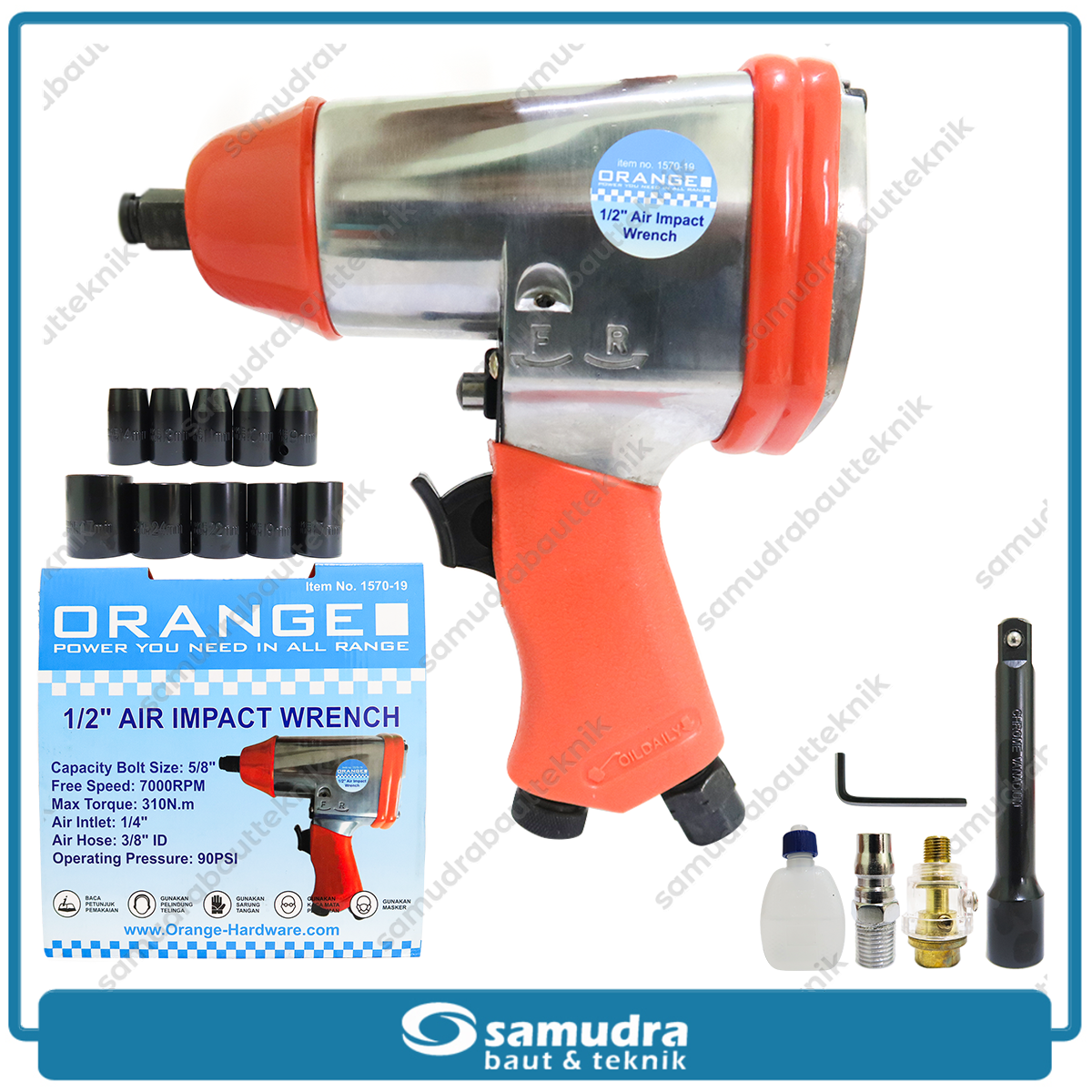 ORANGE 1570-19 Mesin Buka Baut Mobil Angin Kompresor 1/2" / Impact Wrench