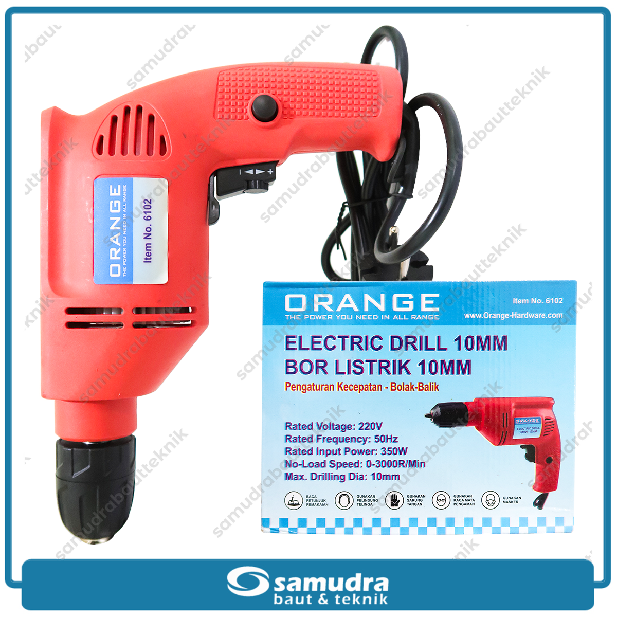 ORANGE 6102 Mesin Bor Listrik 10 mm / Keyless Chuck Drill