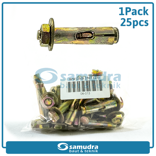 WOWO 2505 25 Pcs Dinabolt 6 X 30 Baut Beton Tembok Dynabolt M6 Skrup