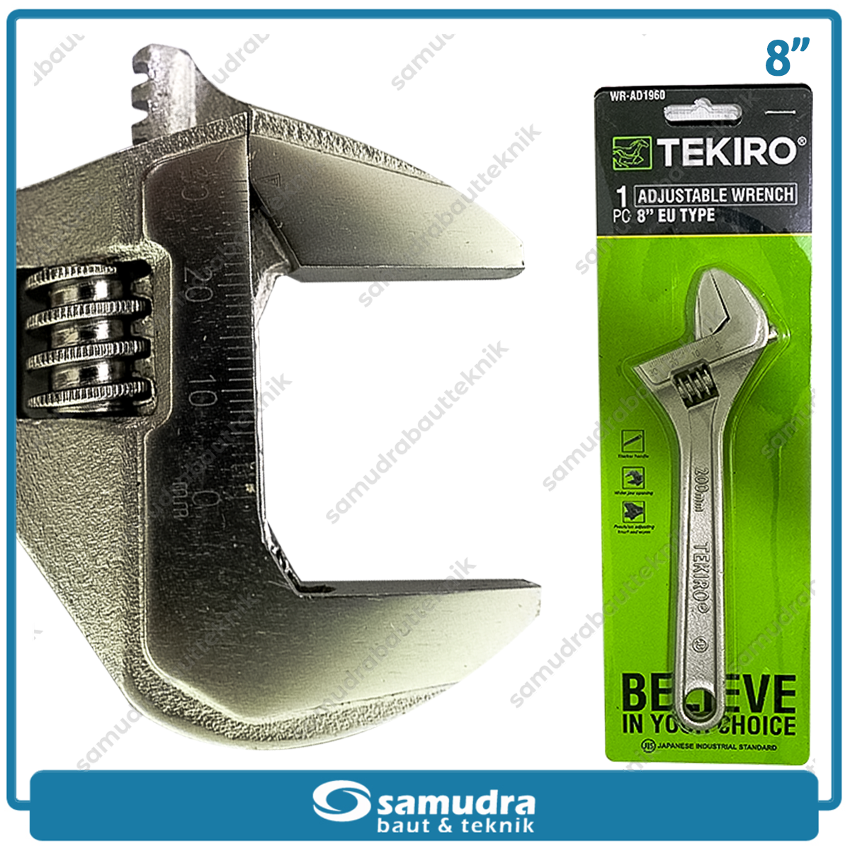 TEKIRO WR-AD1960 Kunci Bago 8" New Tipe EU / Kunci Inggris