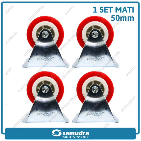 XANDER 4 pcs Roda Troli Mati 50 mm PVC Caster Lemari Etalase Trolley
