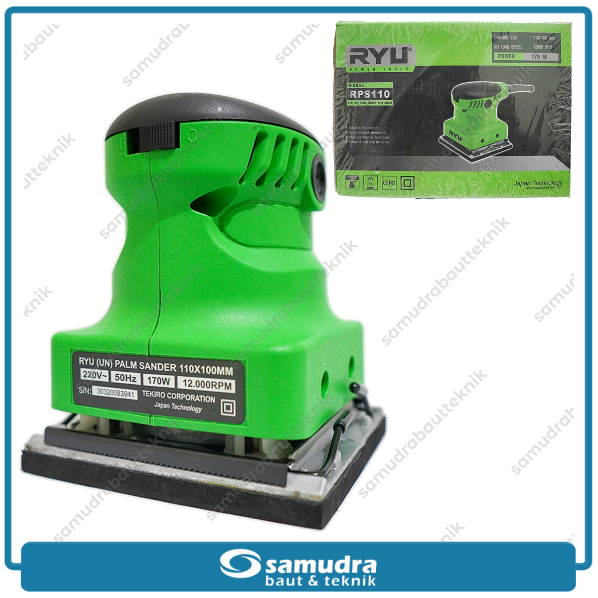 RYU RPS110 Mesin Amplas Listrik Kotak / Palm Sander – samudrabautteknik