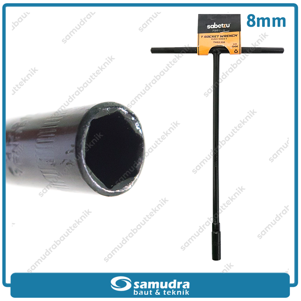 SABETZU Kunci Sok T Hitam 8 mm