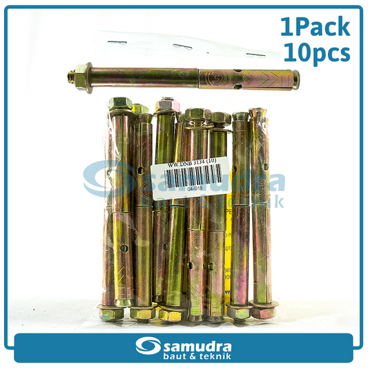 WOWO 3134 10 Pcs Dinabolt 8 X 85 Baut Beton Tembok Dynabolt M8 Skrup