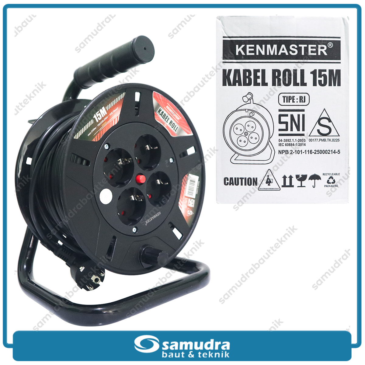 KENMASTER KBRL-053 Kabel Rol SNI 4 Lubang 15 Meter