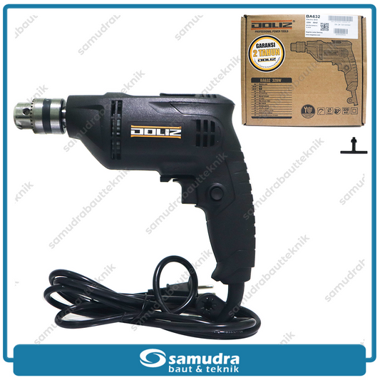 DOLIZ BA632 Mesin Bor Listrik Tangan 10 mm Besi Kayu Aluminium Obeng Electric Drill 2 Arah