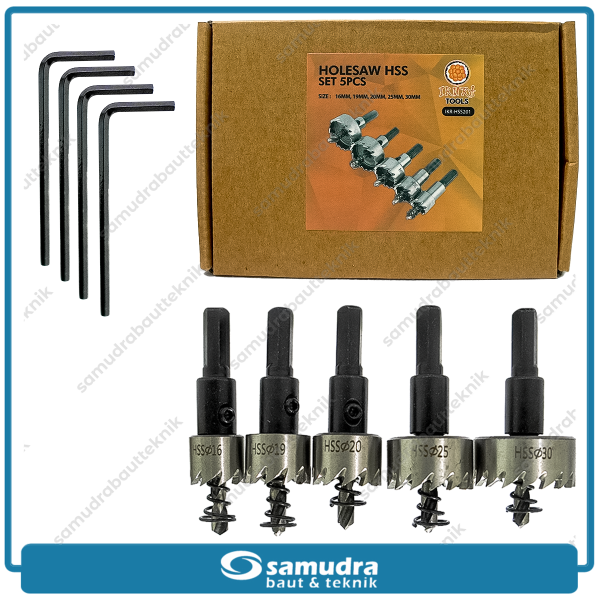 IKURA IKR-HSS201 Hole Saw Set 5 pcs Pelubang Besi / Mata Bor Holesaw