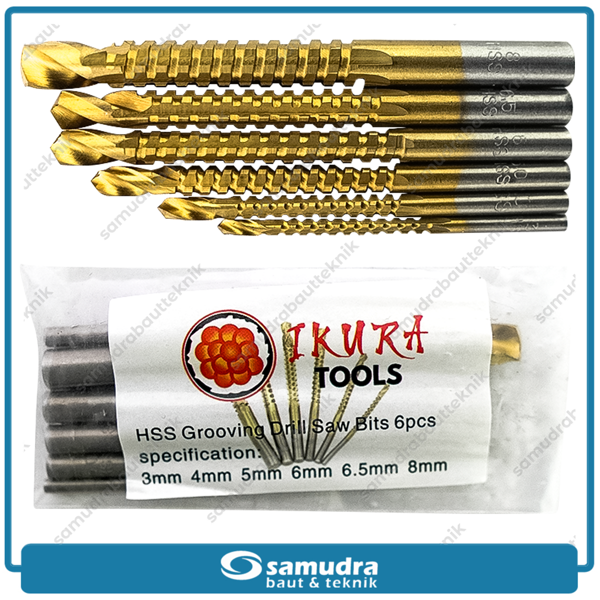 IKURA IKR-GBS201 Mata Bor Gergaji Set 6 pcs / HSS Grooving Drill Saw Bits