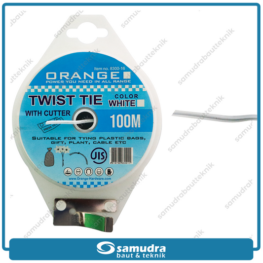 ORANGE 8300-16 Twist Tie 100 meter Putih