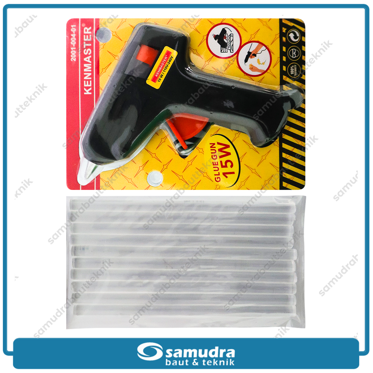[PAKET] KENMASTER Glue Gun 15 Watt & 10 Pcs Refill Lilin Lem Tembak